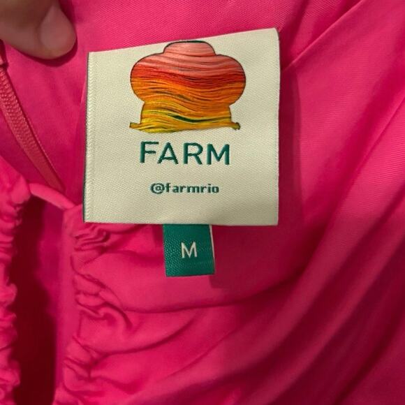 Farm Rio Pink Cut Out Cocktail Midi Dress Size Medium - Picture 4 of 9